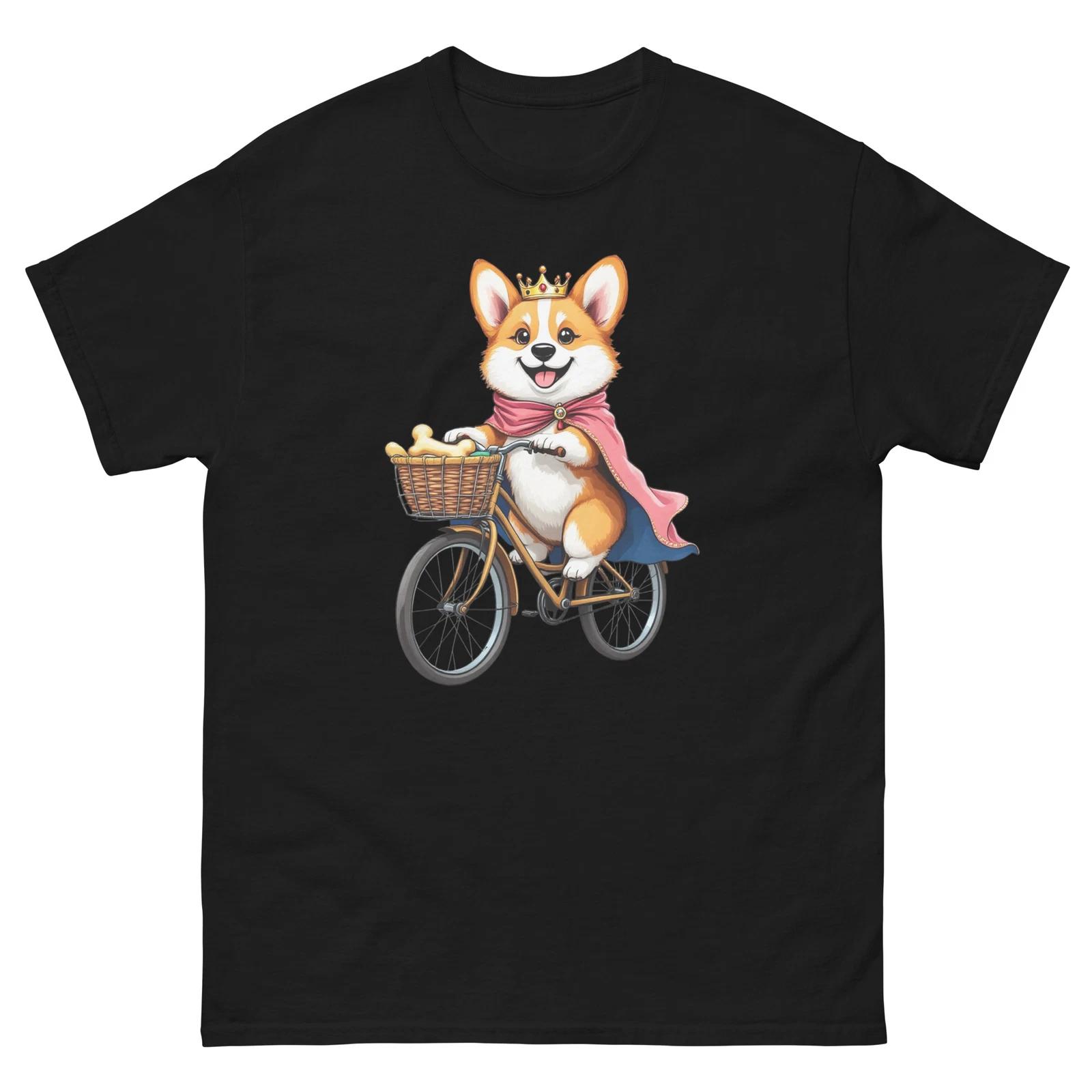 Biking Corgi Dog Bike Cycling T-Shirt 2XL