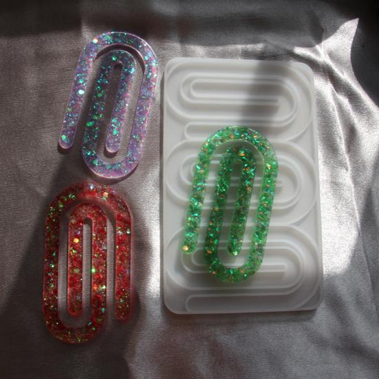 Paper Clip Bookmark Mold Flexible Silicone Mold Resin Craft Mold for DIY Paper Clip Bookmarks Album Clips Business Card Clips