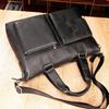 Men's Genuine Leather Laptop Briefcase 16-Inch: Spacious Cowhide Crossbody Shoulder Bag