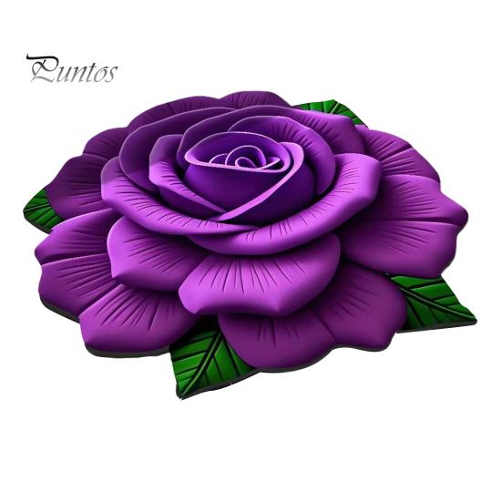 

Плюшевий квітковий килимок для підлоги Абсорбуючий килимок для підлоги з діатомової землі Нековзний килим з 3D візуальним квітковим візерунком для спальні, входу, кухні 80 cm фіолетовий