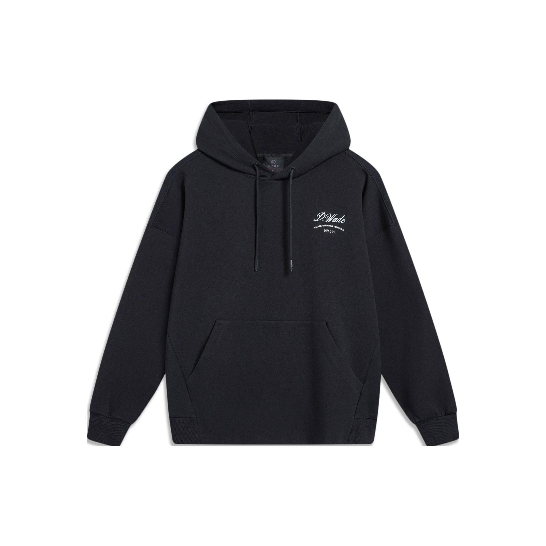 Li Ning Sweatshirts Men s Black Hooded Moderate Regular AWDT497-1 S