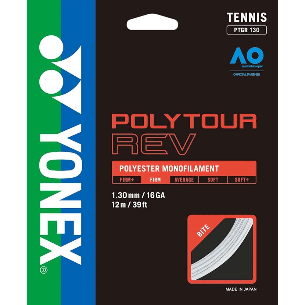 YONEX Poly Tour Rev 130 Tennis String High Spin White 011 12m
