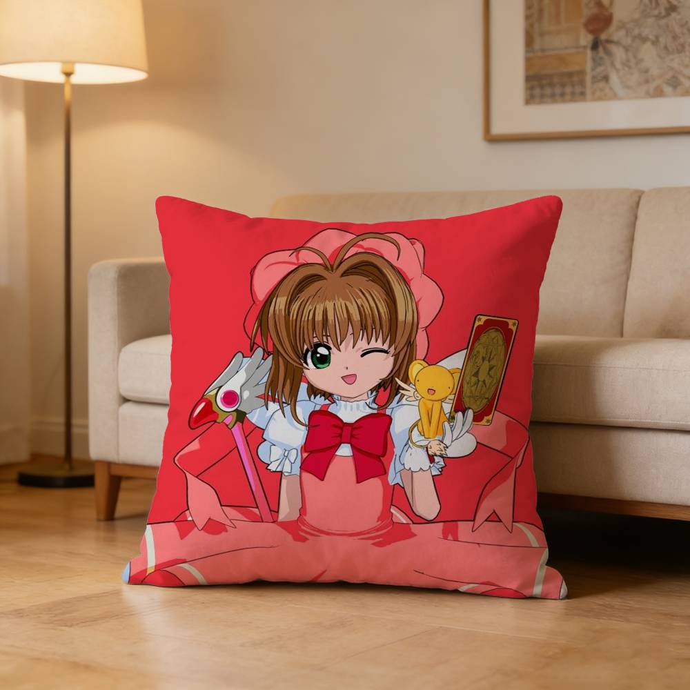 S-Sakura Kinomoto Pillow Case For Sofa Living Room Home Office Decor Protective Cover