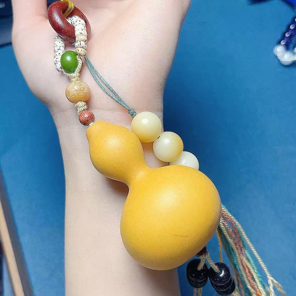 Handgefertigter Wenwan Kürbis Anhänger Schmuckstück - Kreatives Handwerksgeschenk zum Aufhängen für Zuhause oder Tasche