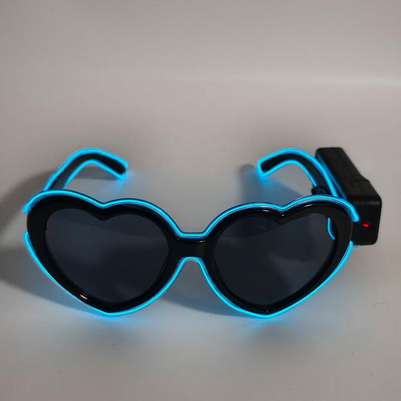 Pink Heart Glitter Light-Up Glasses for Parties and Photography
