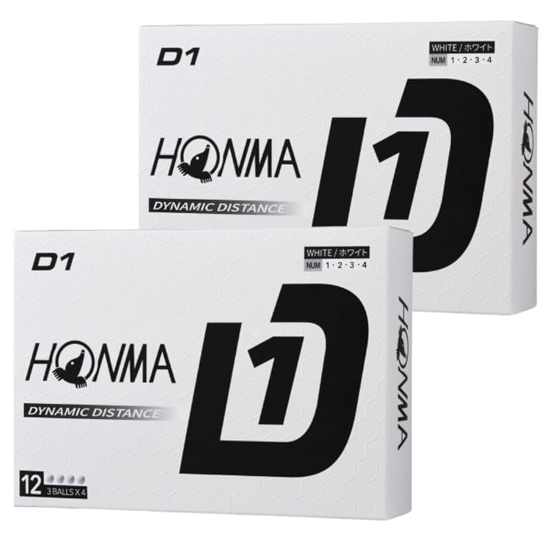 

[2 dozen set] Honma Golf D1 ball golf ball 2024 model BT2401 white (24 balls) Official ball *Comes with original shop card