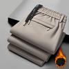 Men's Casual Trousers Large Size Loose-Fit Sports Trousers Thickened Fleece-Lined Straight-Leg Trousers Windproof Thermal Trousers Business Trousers
