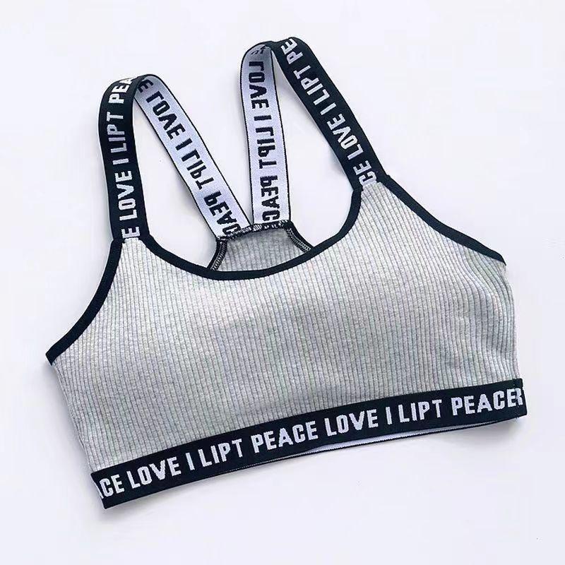 Women's Sling Thin Breathable Shockproof Sports Beauty Back Tube Bra Underwear for Girls Junior High School Students