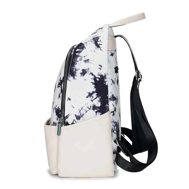 Цветной блок Оксфордский рюкзак Женский рюкзак в студенческом стиле Дорожная сумка розовый — фото 8