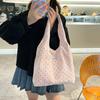 Summer large-capacity polka dot canvas messenger bag niche daily commute underarm shoulder tote bag women's new model