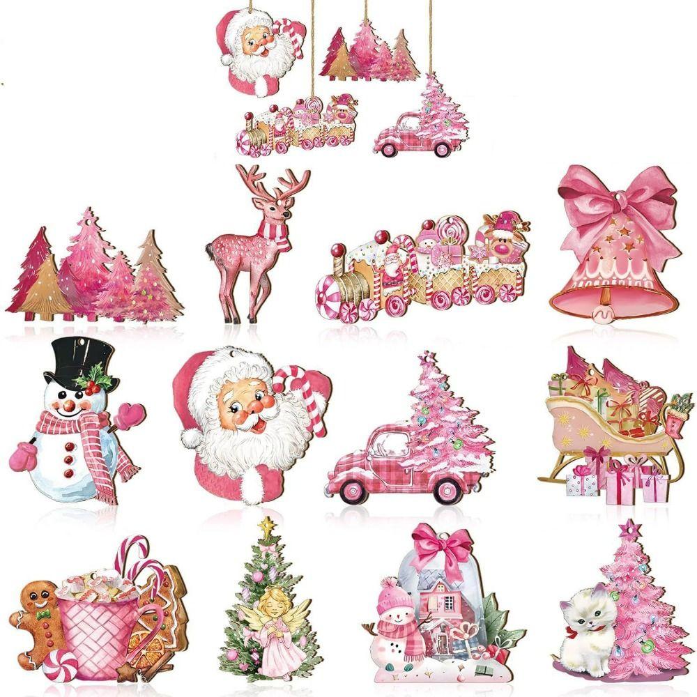 24Pcs/set Hangable Christmas Hanging Pendant Simple Christmas Tree Ornaments New Year