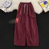 Solid Color Casual Pants Men's Spring and Autumn Trendy Brand Multi-pocket Wide-leg Overalls Men