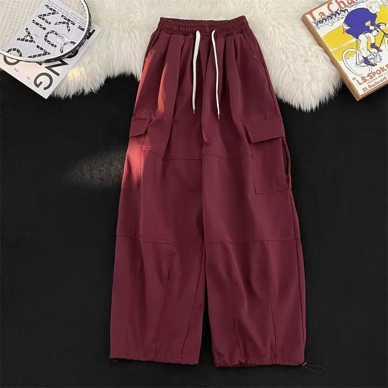 

Solid Color Casual Pants Men s Spring and Autumn Trendy Brand Multi-pocket Wide-leg Overalls Men M