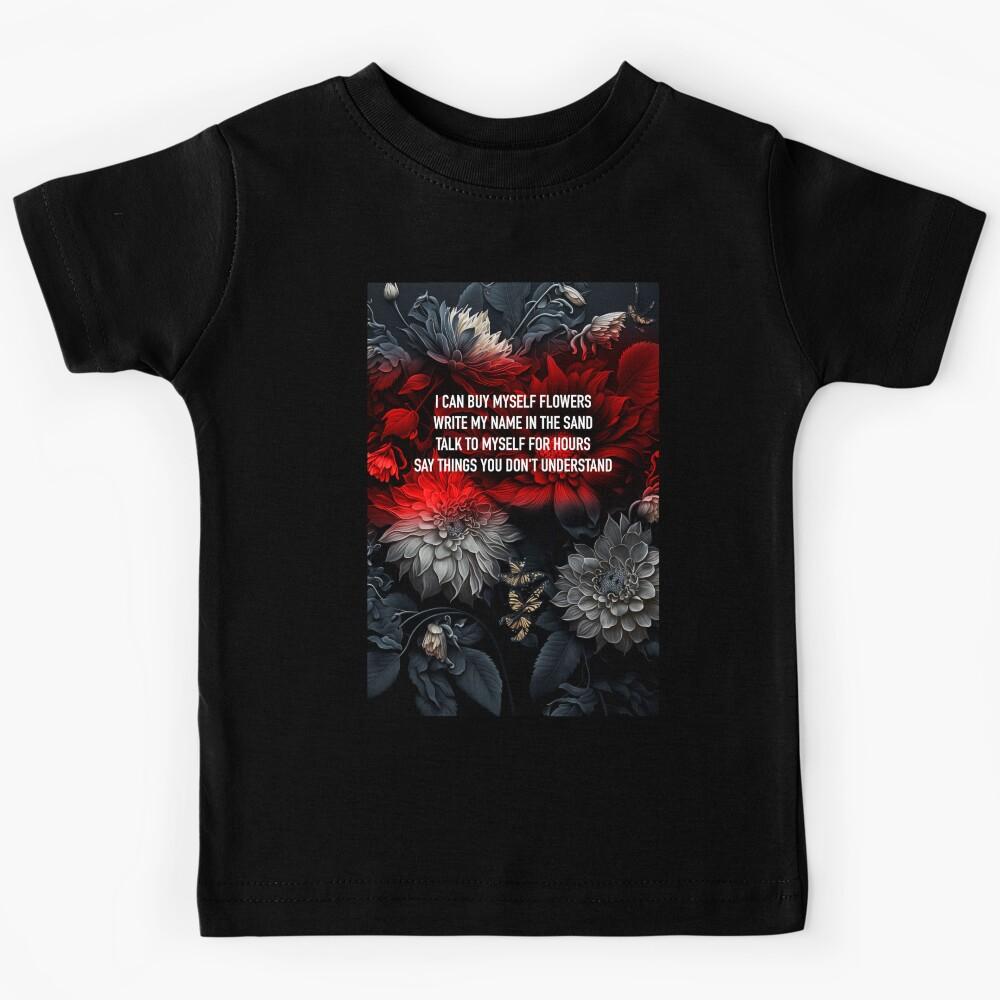Flowers Miley Cyrus dark flowers background Kids T-Shirt 140