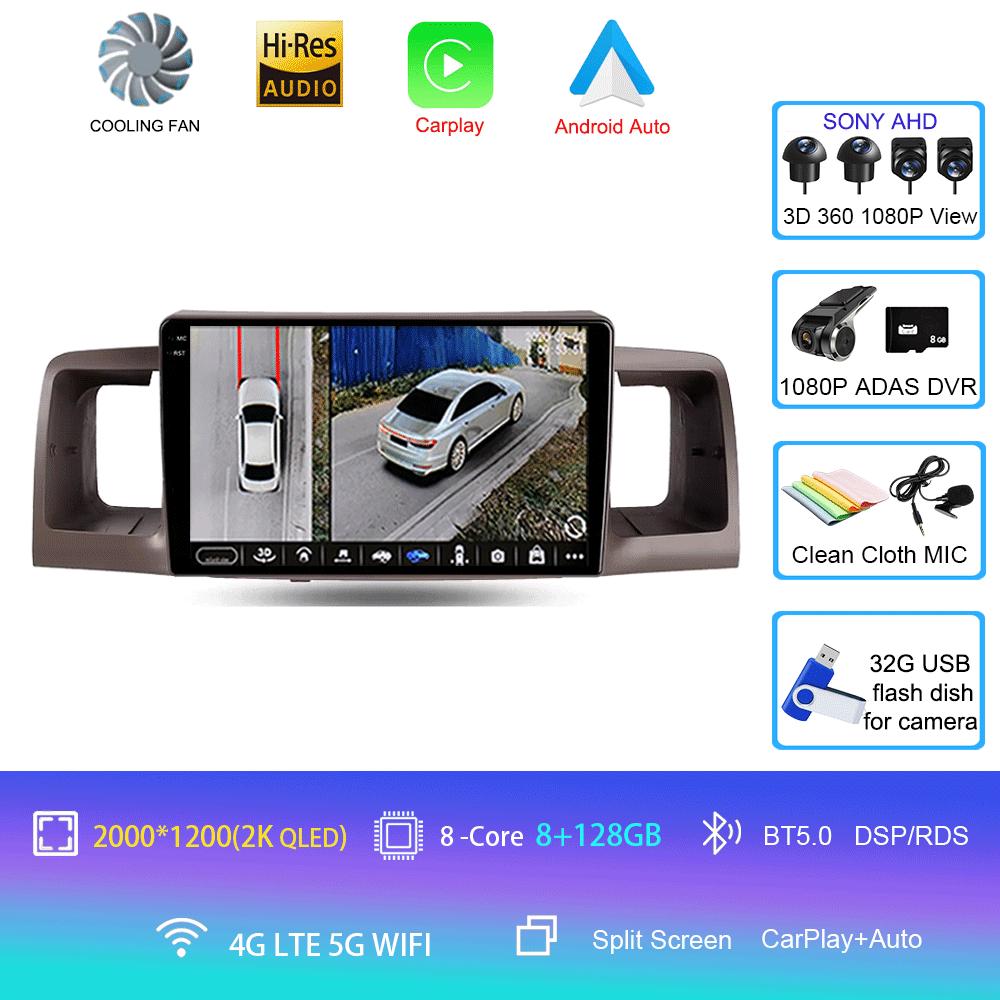 Radio auto Android 14 Pentru Toyota Corolla E130 E120 2000 - 2004 player Multimedia navigație stereo GPS Nu 2din 2 din dvd