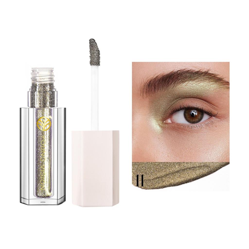 12-color Sparkling Colorful Eye Shadow Pearlescent Polarized Brightening Matte Liquid Eyeshadow