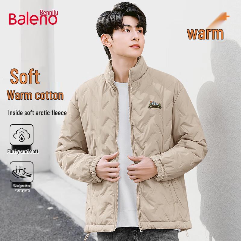 Baleno Men's Winter Windproof Fleece-Lined Padded Jacket