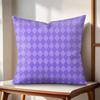 purple diamond pattern Cushion Cover Natural Linen Organic Fabric DoubleSided Printing Couch Pillow Covers Home Decor Gift