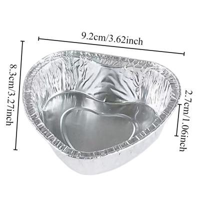 Disposable Heart-shaped Tin Foil Box Valentine's Day Kitchen Baking Dessert Muffin Egg Tart Cake Barbecue Aluminum Foil Cups