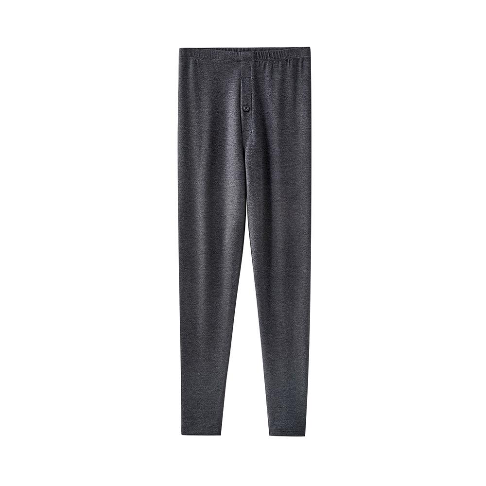 Men's Thick Fleece-Lined Warm Pants: Heat-Generating Acrylic and Cotton Base Layer for Autumn/Winter