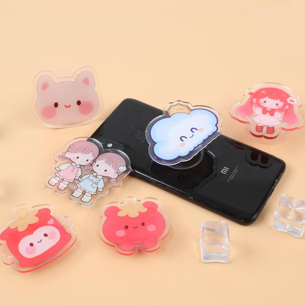 Foldable Anime Cartoon Acrylic Phone Stand with Universal Telescopic Airbag Feature