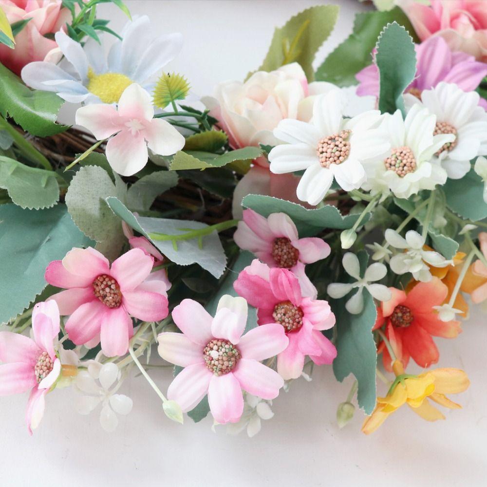 Handmade Artificial Daisy Wreath Spring Front Door Hanging Garlands  Kids Gifts