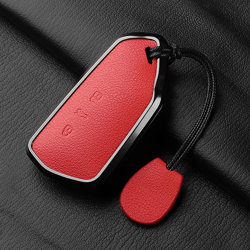 AAABP1 Goatskin Car Key Case Cover For Volkswagen Golf 8 MK8 ID.3 ID.4 Cupra Skoda Octavia A8 SEAT Leon MK4 2020 2021 Formentor Tarraco