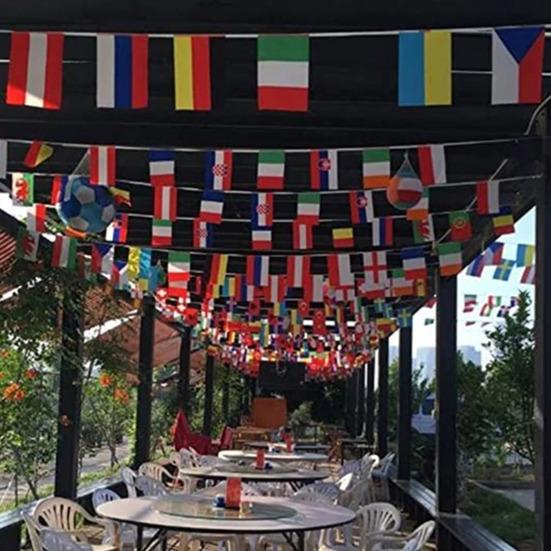 24 European Countries String Flags Mini International Bunting Banners National Country Decoration for School Sports Events Grand Opening Party