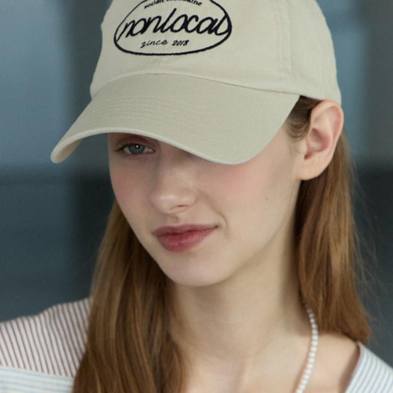 NONLOCAL Logo Embroidery Ball Cap - Beige