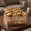 6 Pieces Decorative Storage Jar Set Transparent Lidded Faceted Airtight Canister