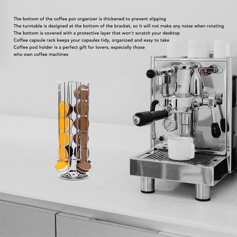 Stand Base Coffee Pod Holder Tower Tower Shape Revolving Capsule Stand Home Use
