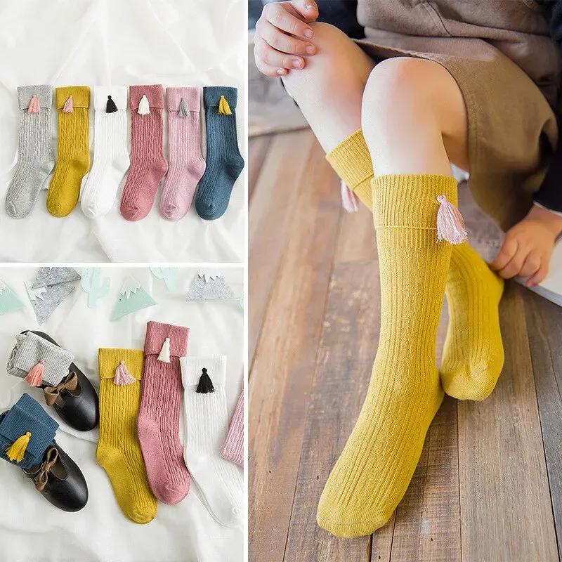 Baby Knee High Socks Children Tassel Sock Kids Princess Girls Baby Spring Summer Cotton Fashion Sock Girls Baby Accessories