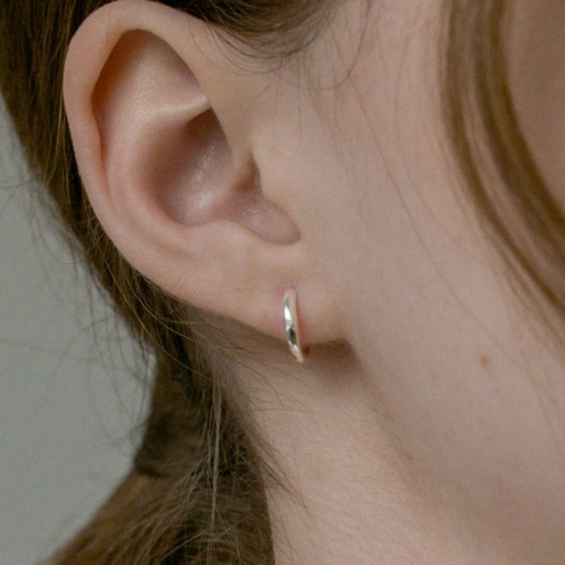 Tatiana (925 Silver) Basic Pipe Hoop Earrings EC1999 (S/M/L)