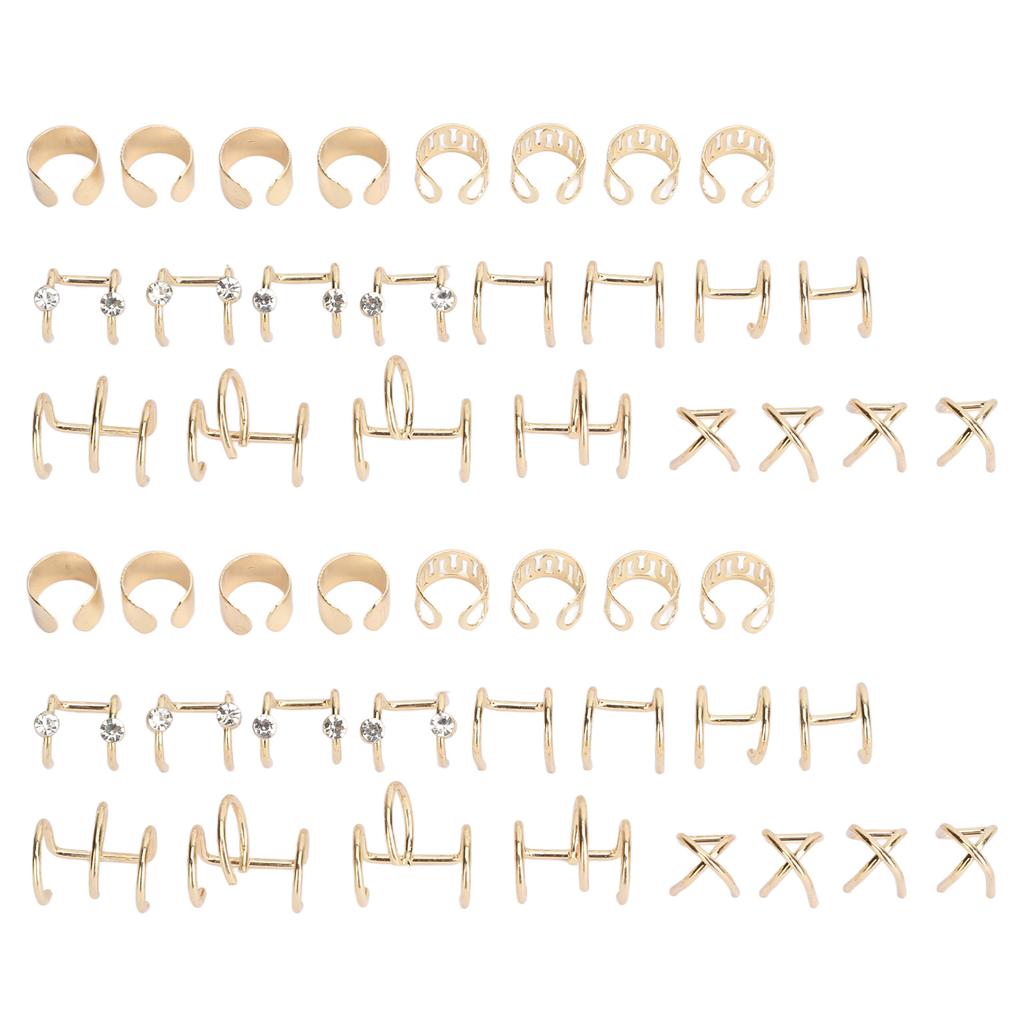 48Pcs Ear Cuff Non Piercing Colorfast Rugged Lightweight Stylish Braid Beads Hair Jewelry for