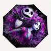 Jack Skellington, Sally Automatic Opening and Closing Umbrella, Compact Travel Umbrella, Lightweight and Portable, Suitable for Beach Commut