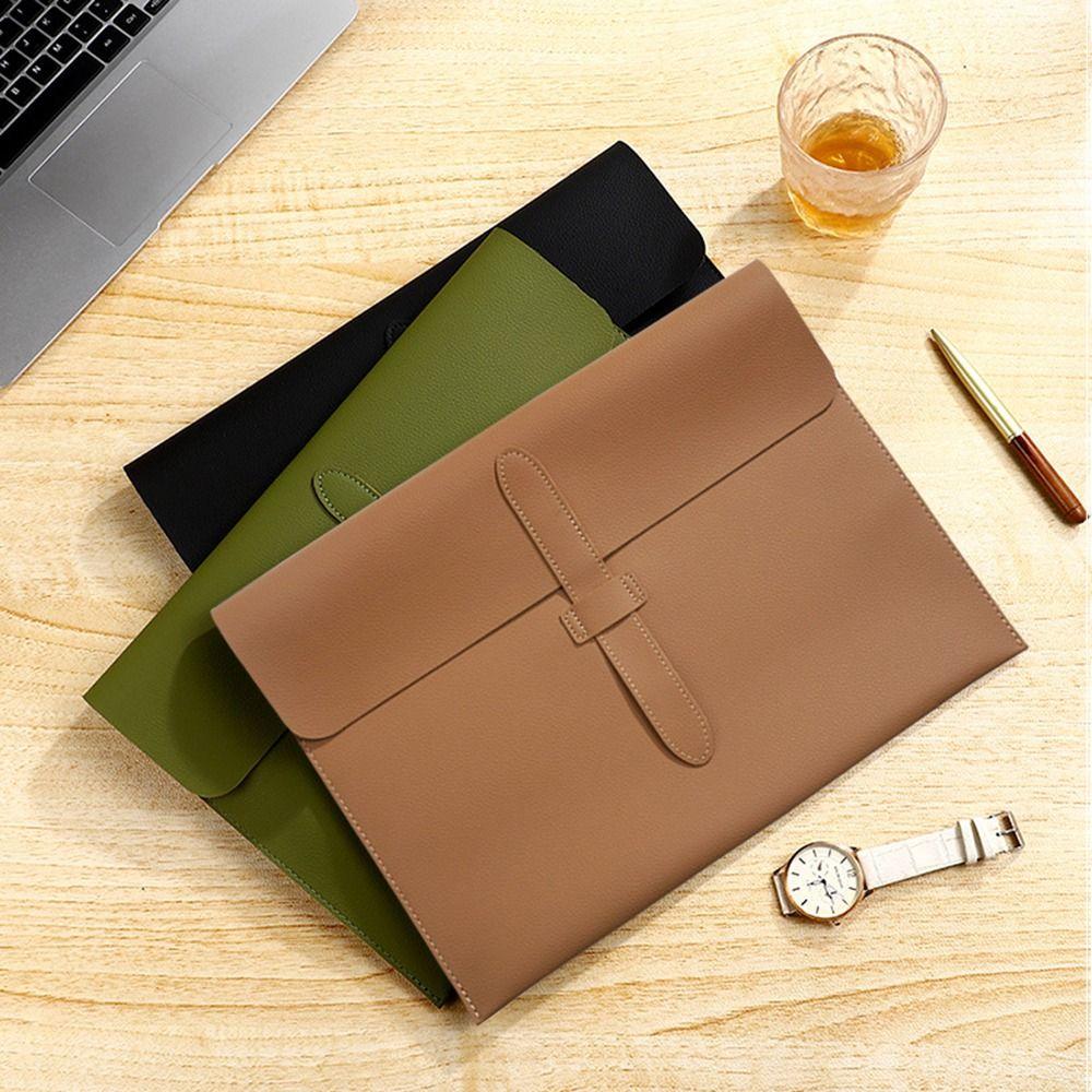 Waterproof Business Leather Document Bag Large Capacity Data Contract Bill File Bag  Paper