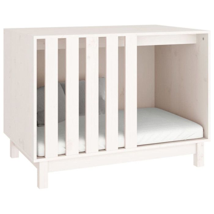 VidaXL Dog Niche White 90x60x67 Cm Solid Pine Wood 822487