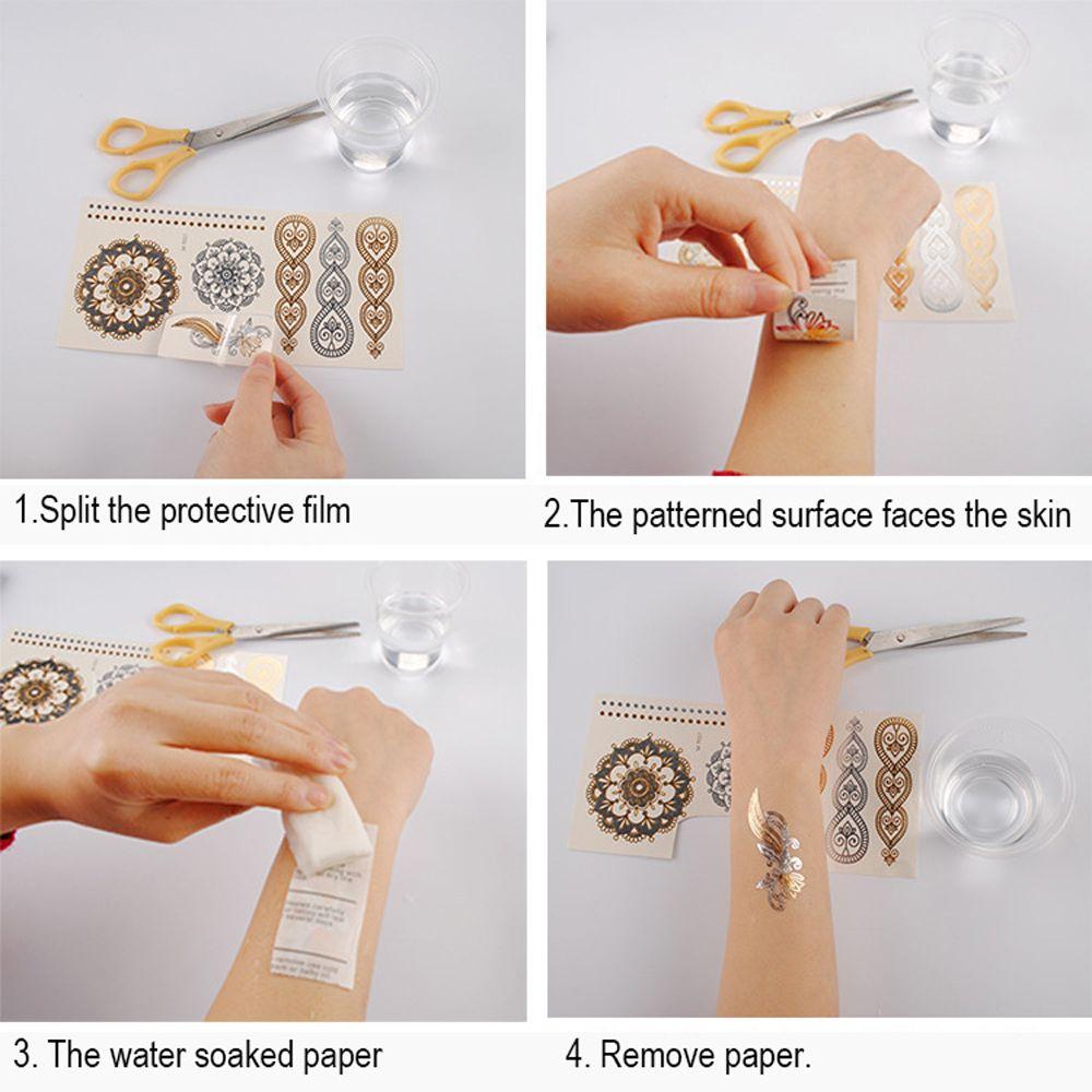 Waterproof DIY Fake Tattoo Black Flowers Temporary Tattoo Body Art Stickers for Body Arm Leg