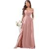 1011 new evening dress European and American bridesmaid dress suspender long dress solid color banquet evening dress