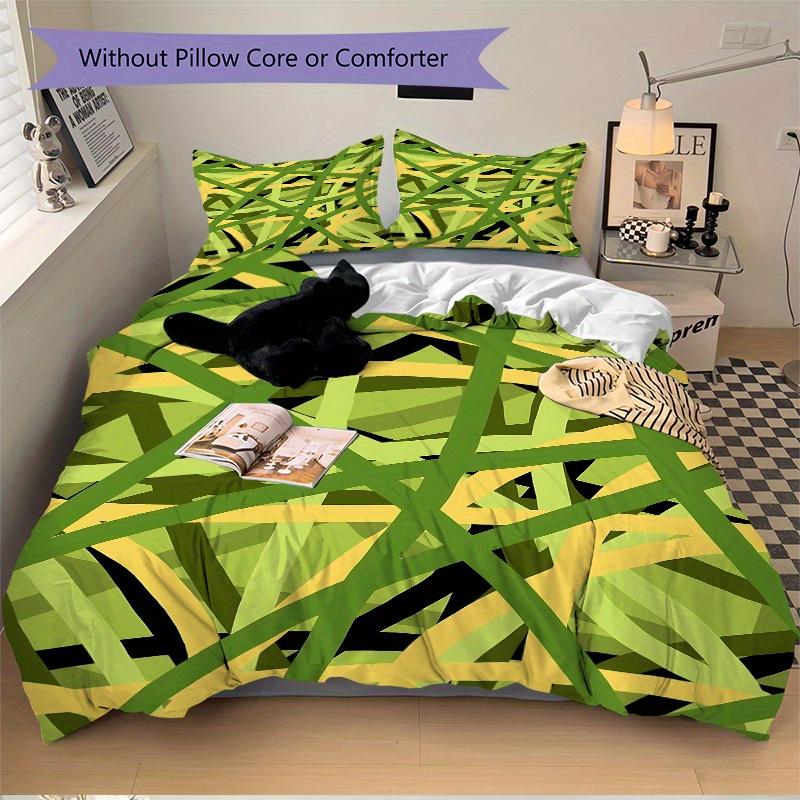 3pcs Abstract Pattern Bedding Set, Breathable and Soft, Suitable for All Seasons, Ideal for Home Use, Suitable for Bedroom Decor 21111