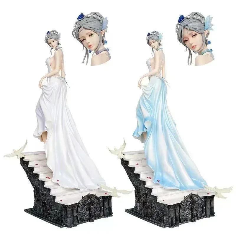 IN stock Hot Ghost Knife Holy And Elegant Ice Princess Haiqin Smoke Edition Look Back Handmade 30cm Model Ornament Birthday Gift
