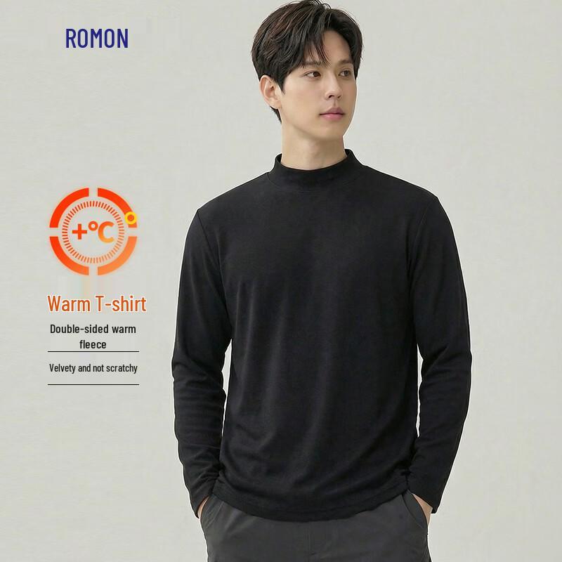 Men's Fleece Brushed Long Sleeve Warm T-Shirt