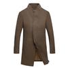 Luxurious Mens Winter Formal Trench Coat Double Breasted Long Wool Jacket Outwear