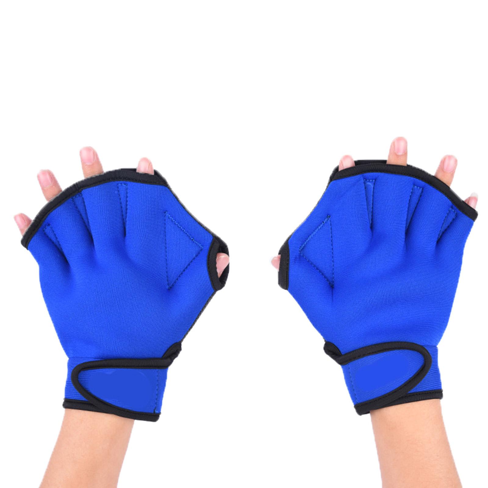 Swimming Gloves Webbed Finger Aquatic Gloves, Webbed Swim Paddles Aquatic Gloves Flippers Swim Hand Finger Webbed Gloves