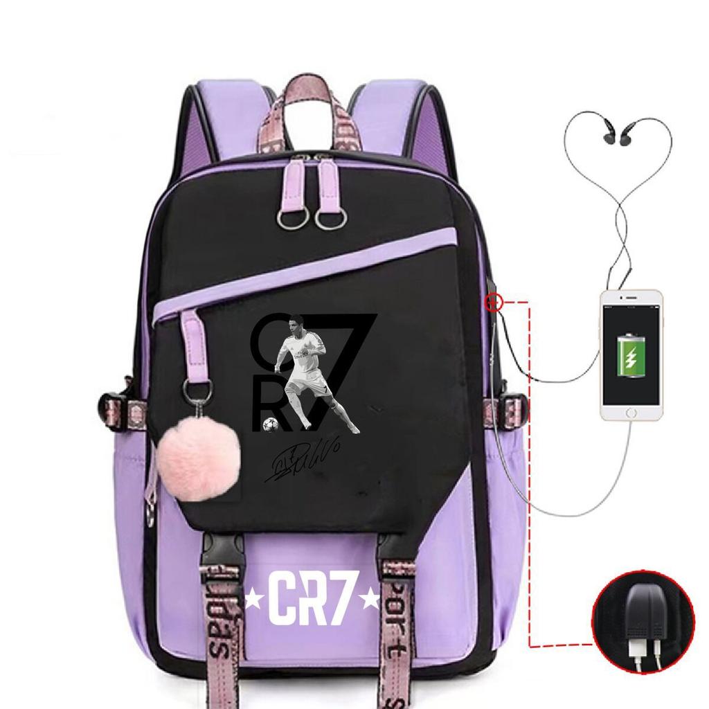 3 Piece School Backpack Set for Students Large Capacity Oxford Cloth Schoolbag with Shoulder Strap and Pencil Case