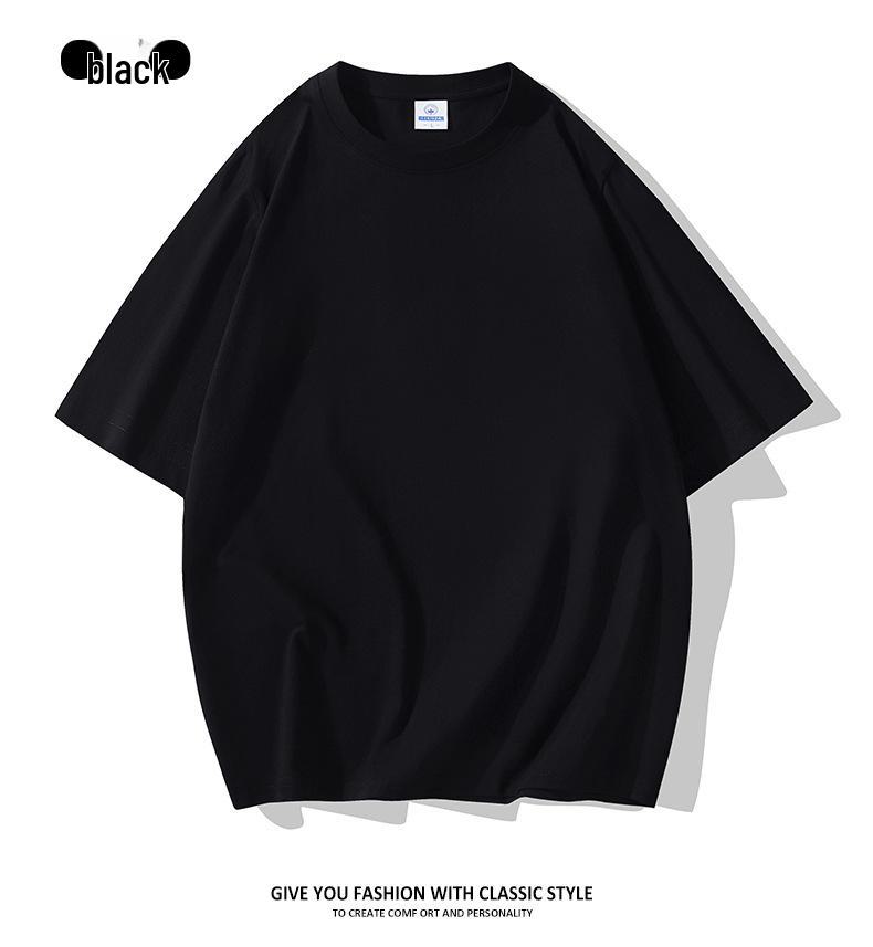 Camiseta de Manga Corta de Algodón Puro de Corte Holgado y a la Moda para Hombre Verano 2025