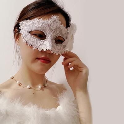 Party-Masken, Maskerade, Prinzessin, halbes Gesicht, Spitze und Blumen, Halloween-Maske