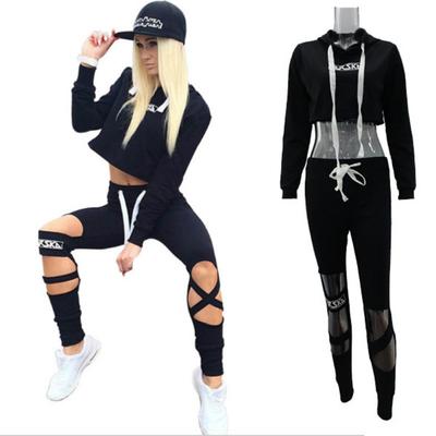 cropped hoodie tracksuit set