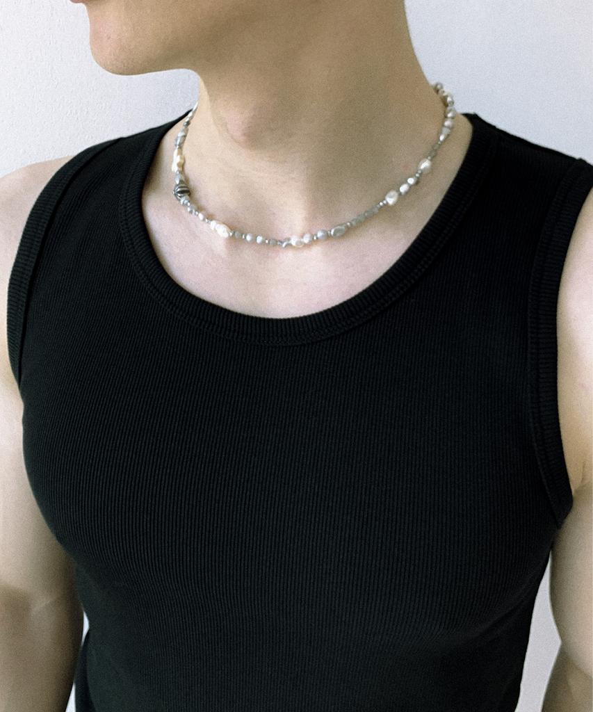 Nakedblood [Handmade] Mixed Pearl Cross Necklace