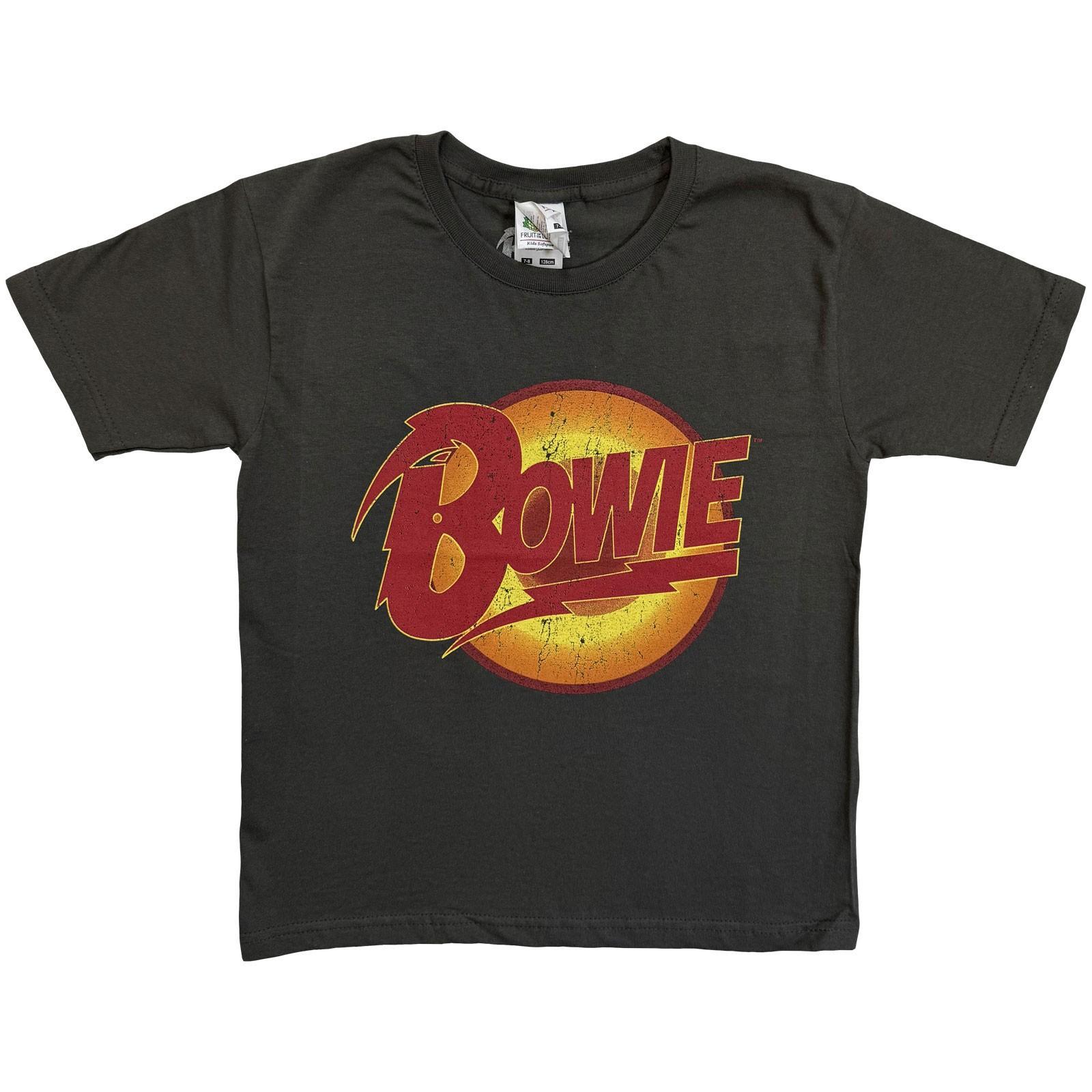 Boys  David Bowie Diamond Dogs Logo T-shirt Youth Small Charcoal Grey L